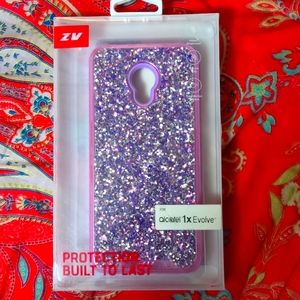 Alcatel 1X Evolve ZV Pink Glitter Cell Phone Case
